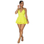 Strap V-neck Backless Short Dress Fashionable