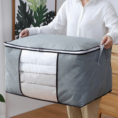 6 Pack 90L Storage Bags Zipped For Clothes, Bedding, Toys, Packing Moving Boxes UK