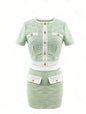 Women's Casual Short Top And Skirt Set