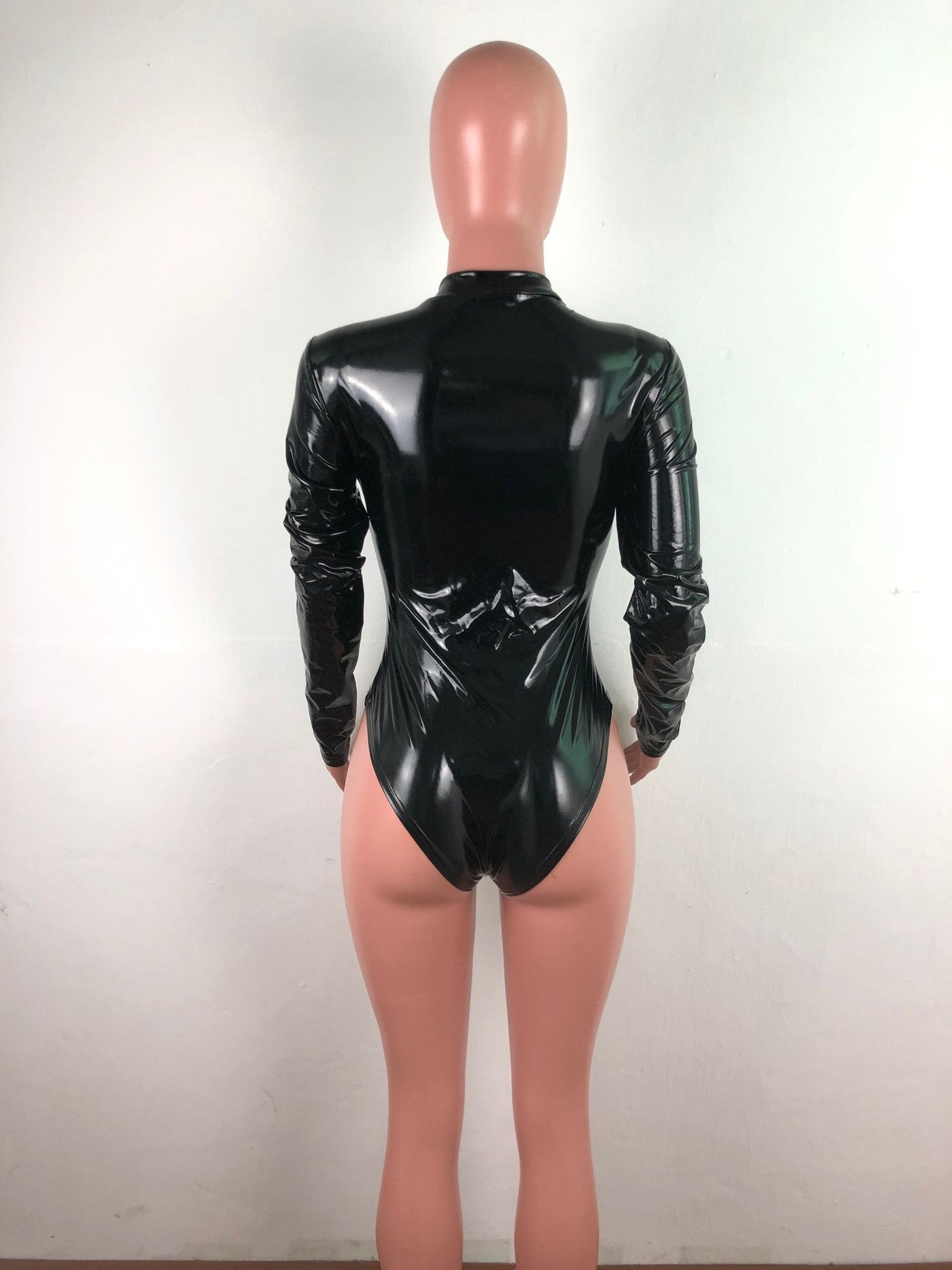 Nightclub Clothing High Elastic Tight-fitting PU One-piece Bodysuit