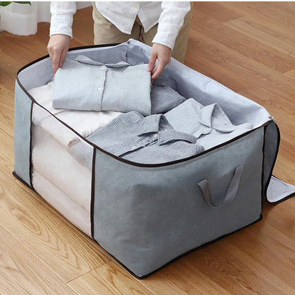 6 Pack 90L Storage Bags Zipped For Clothes, Bedding, Toys, Packing Moving Boxes UK