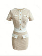 Women's Casual Short Top And Skirt Set