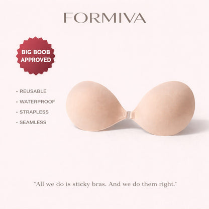 Push-up Sticky Bra, Sweat-proof Glue, Adhesive Push Up Cleavage Bra, Up To G Cup, Seamless Strapless Bra For Date Night, Backless & Red Dress, Waterproof & Reusable SpringStatements