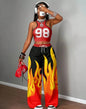 Printed Tank Top  Casual Wide-leg Pants Set