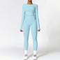 Tight-fitting Brushed Yoga Suit Quick-drying Fitness Clothes  Fitness Long Sleeve Tracksuits Sports Suit Gym Top High Waist Leggings Women Sets Yoga Set